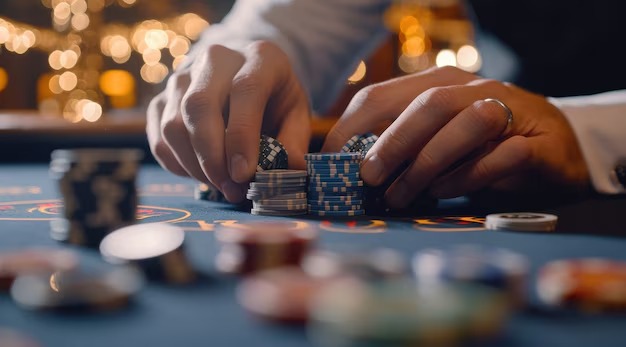 Live casino table interface showing betting options